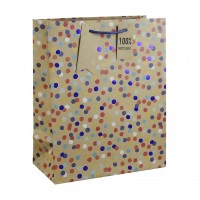 Spots Kraft Large Gift Bags 6ct