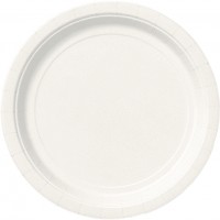 Bright White 9'' Round Plates - 8 CT.