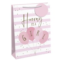 Hooray Baby Girl Medium Gift Bags 6ct