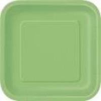 Lime Green 9'' Square Plates 14 CT.