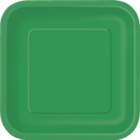 Emerald Green 9'' Square Plates 14 CT.