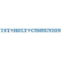 1st Holy Communion Blue Letter Banner 1pc