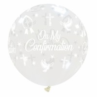 On My Confirmation Crozier 32" Clear Latex Balloon