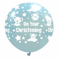 Baby Koala 'On Your Christening' Sky Blue 32" Latex Balloon
