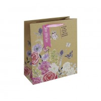 Butterfly Floral Kraft Medium Gift Bags 6ct
