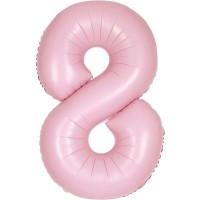 34" Matte Lovely Pink Number 8 Foil Balloon