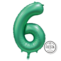 34" Satin Green Number 6 Foil Balloon