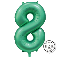 34" Satin Green Number 8 Foil Balloon
