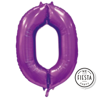 34" Satin Purple Number 0 Foil Balloon