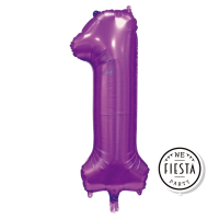 34" Satin Purple Number 1 Foil Balloon FIESTA