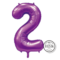 34" Satin Purple Number 2 Foil Balloon FIESTA