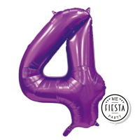 34" Satin Purple Number 4 Foil Balloon
