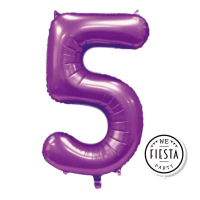 34" Satin Purple Number 5 Foil Balloon