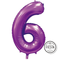 34" Satin Purple Number 6 Foil Balloon