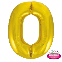34" Classic Gold Number 0 Foil Balloon