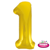 34" Classic Gold Number 1 Foil Balloon