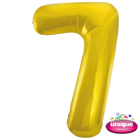 34" Classic Gold Number 7 Foil Balloon