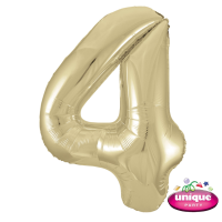 34" Gold Number 4 Foil Balloon 