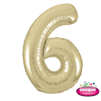 34" Gold Number 6 Foil Balloon 