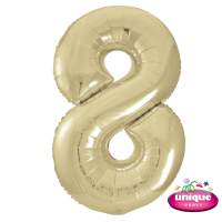 34" Gold Number 8 Foil Balloon 
