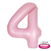 34" Matte Lovely Pink Number 4 Foil Balloon