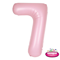 34" Matte Lovely Pink Number 7 Foil Balloon
