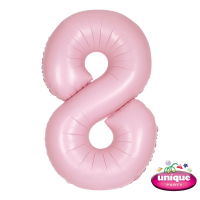 34" Matte Lovely Pink Number 8 Foil Balloon