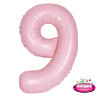 34" Matte Lovely Pink Number 9 Foil Balloon