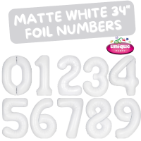 34" Matte White Foil Numbers 0 to 9
