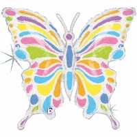 Pastel Butterfly 33" Supershape Foil Balloon 