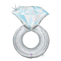 Platinum Wedding Ring 38" Supershape Foil Balloon