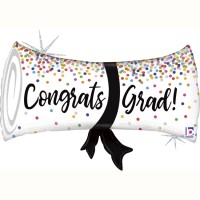 Grad Confetti Diploma 31" Supershape Foil Balloon