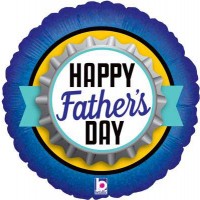 Father's Day Bottle Cap Holographic 18" Foil Balloon