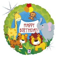 Jungle Animals Birthday 18" Foil Balloon 