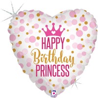 Glitter Birthday Princess 18" Foil Balloon 