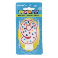 Polka Dot Numeral 9 Birthday Candle 6ct