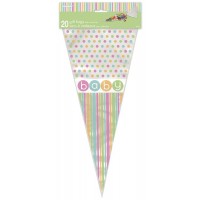 Cone Cello Bags - Pastel - Baby Shower 20CT.