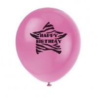 Zebra Passion 12'' Birthday Balloons Printed One Side 8CT.