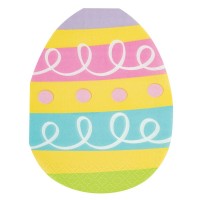 Eggcellent Easter Egg Shaped Napkins 16ct