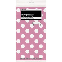 Hot Pink. Dots Plastic Tablecover