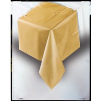 Gold Plastic Tablecloth 54"x108"