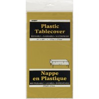 Gold Plastic Tablecover 54"x108"