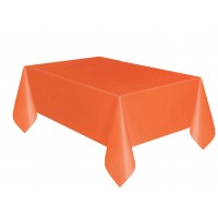Pumpkin Orange Plastic Table Cover