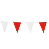 Flag Banner Bunting PE 10M Red & White