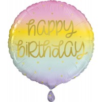 Pastel Rainbow Happy Birthday 18" Foil Balloon