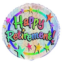 Happy Retirement Prismatic 18" Foil Balloon