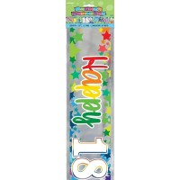 Rainbow Stars Happy Age 18 Birthday Foil Banner 9ft