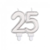 Fiesta Number Candle Silver No.25