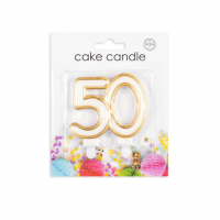 Age 50 Candle Gold 