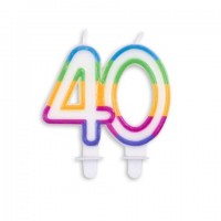 Age 40 Multicolour Candle 1pc